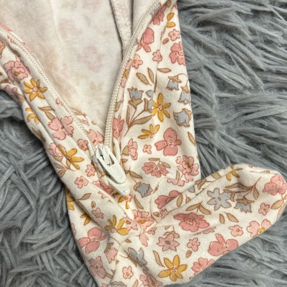 Carter's Floral Print “2-Way Zipper” Footie
